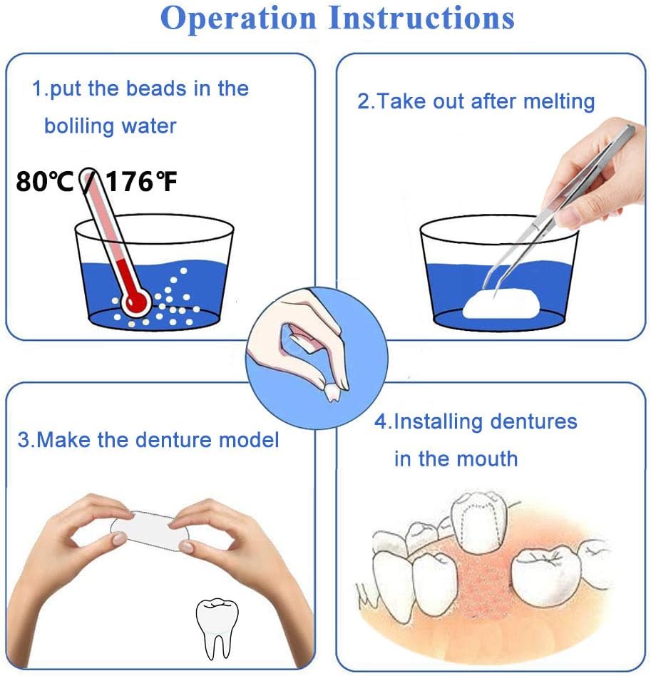 Tooth Repair Kit-Thermal Beads for Filling Fix The Missing and Broken Tooth or Adhesive The Denture Fake Teeth