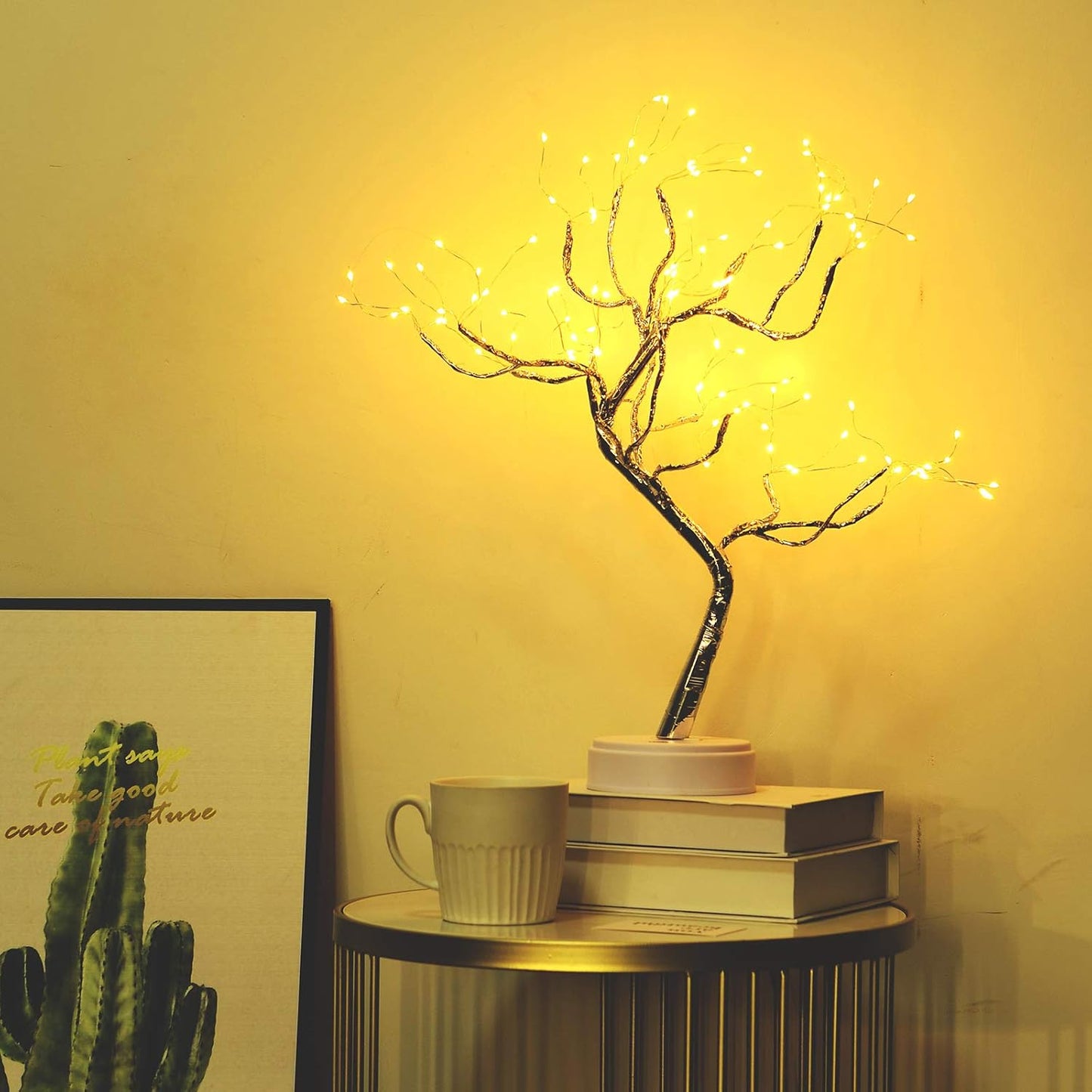 20" Bonsai Fairy Spirit Tree Light with 108 LED, DIY Artificial Tree Lamp, Battery/USB Operated, Aesthetic Lamps for Living Room Bedroom Christmas Party Home Gifts Room Decor (Warm White)