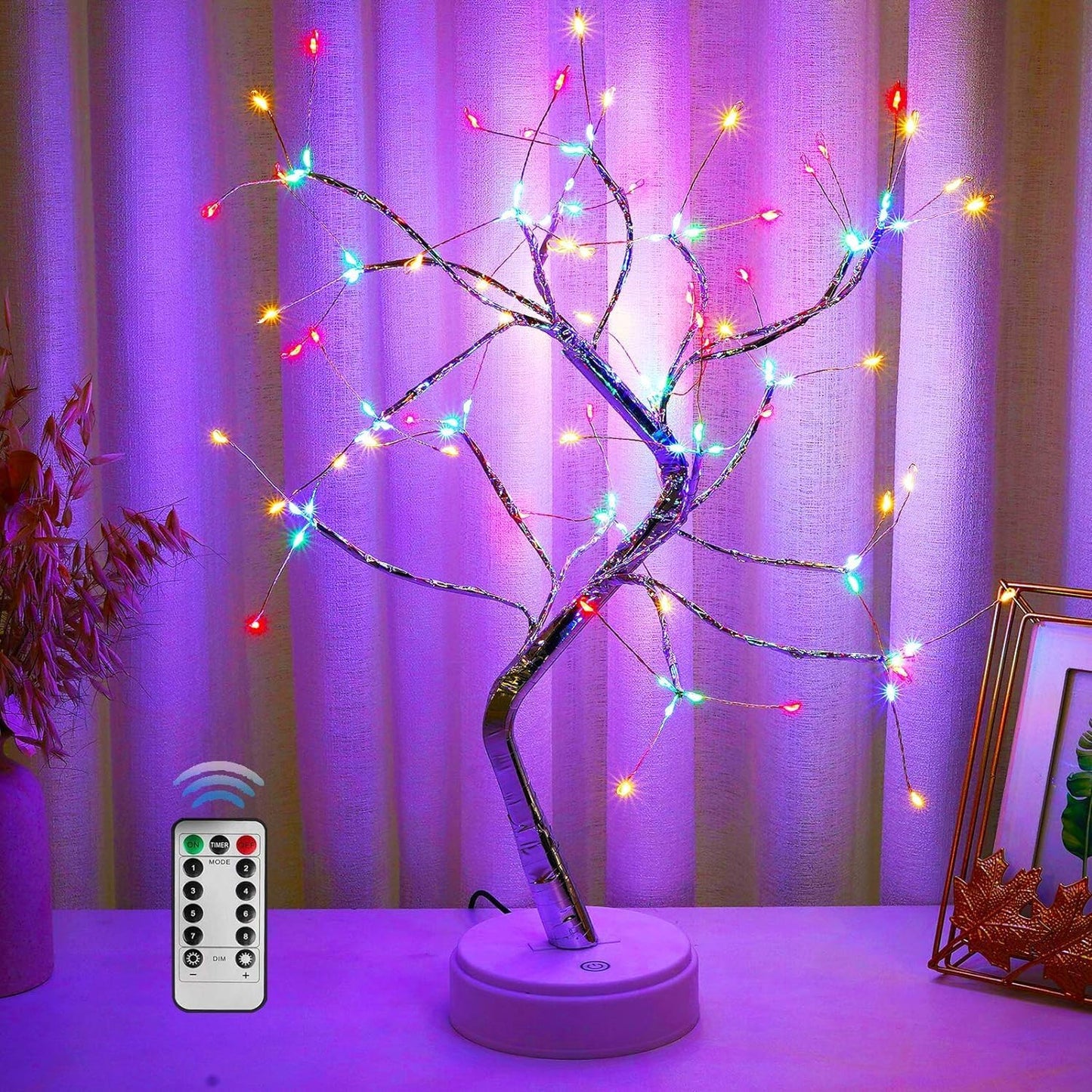 20" Bonsai Fairy Spirit Tree Light with 108 LED, DIY Artificial Tree Lamp, Battery/USB Operated, Aesthetic Lamps for Living Room Bedroom Christmas Party Home Gifts Room Decor (Warm White)
