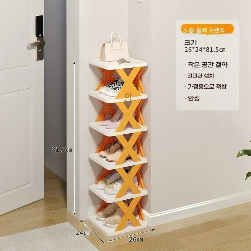 DIY Stackable Shoe Rack Multi Layer Shoe Rack Entrance Shoe Cabinet Near The Corner Shoe Cabinet Simple and Creative Shoe Rack