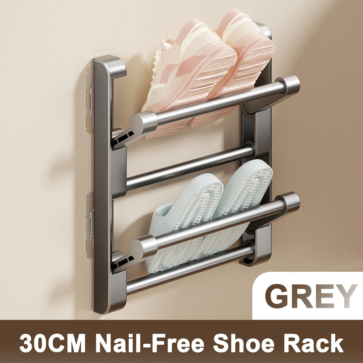 Simple Shoe Rack Wall-mounted Bathroom Slippers Hook Holder Shoes Slipper Drain Storage Drying Rack Shoe Organizer Hanger