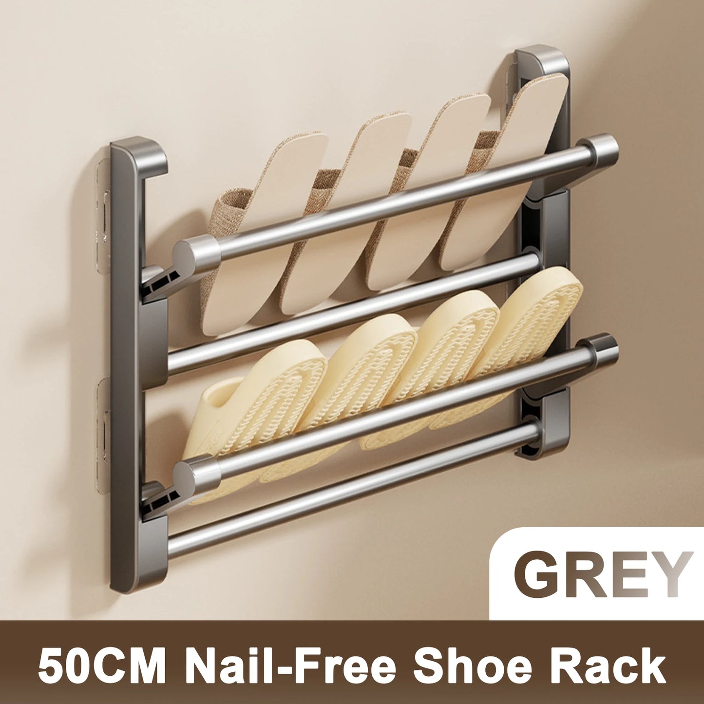 Simple Shoe Rack Wall-mounted Bathroom Slippers Hook Holder Shoes Slipper Drain Storage Drying Rack Shoe Organizer Hanger
