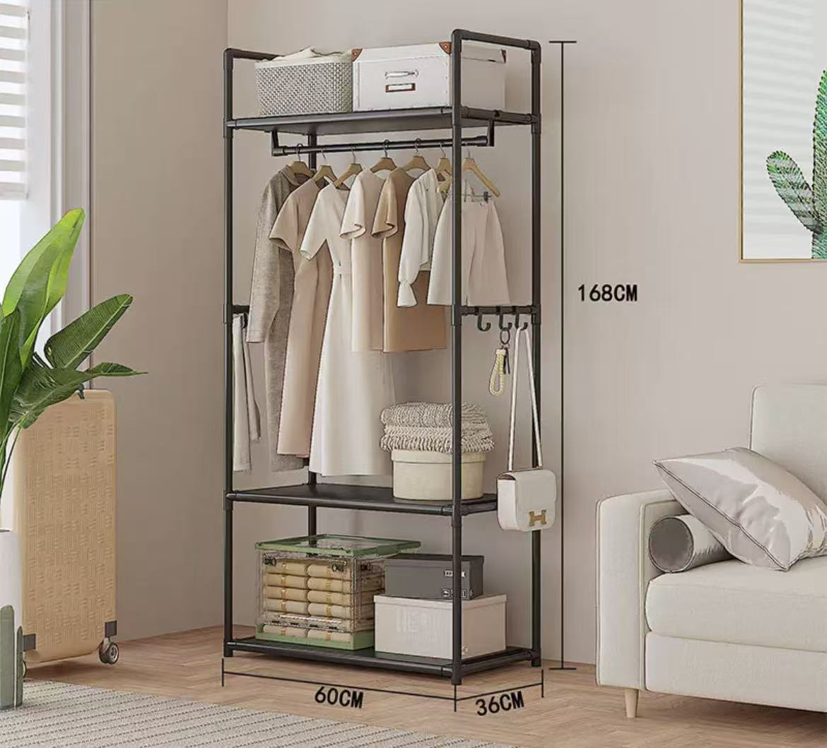 HOOBRO Hall Tree with Bench, Shoe Rack with Coat Rack, Coat Rack with Shoe Storage, 5 Tier Shoe Storage Organizer with Oxford Fabric Side Pockets, Coat and Shoe Rack Entryway,