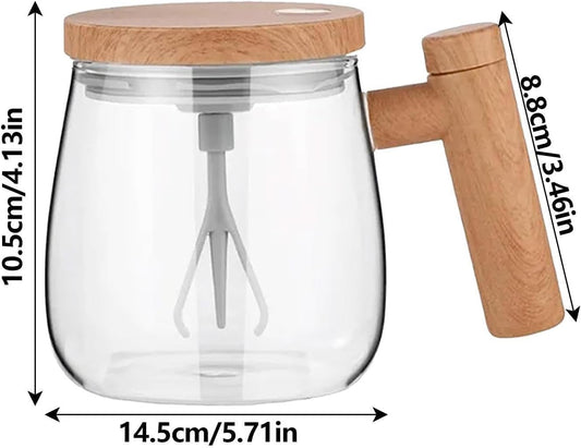 Electric Mixing Mug Self Stirring Coffee Mug, 400ml Lightweight High Speed Glass Stirring Cup For Home