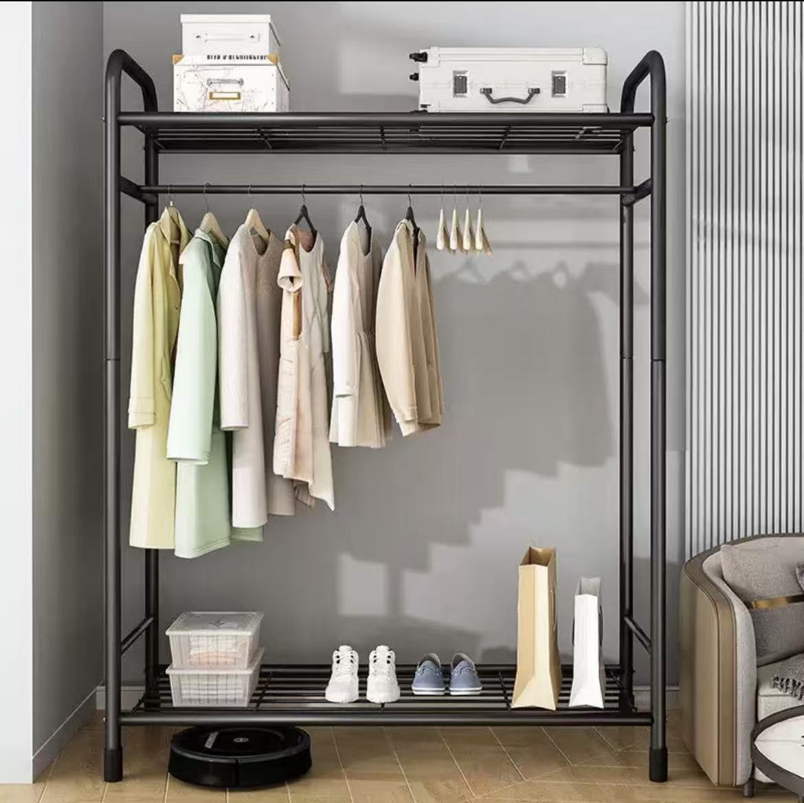 HOOBRO Hall Tree with Bench, Shoe Rack with Coat Rack, Coat Rack with Shoe Storage, 5 Tier Shoe Storage Organizer with Oxford Fabric Side Pockets, Coat and Shoe Rack Entryway,