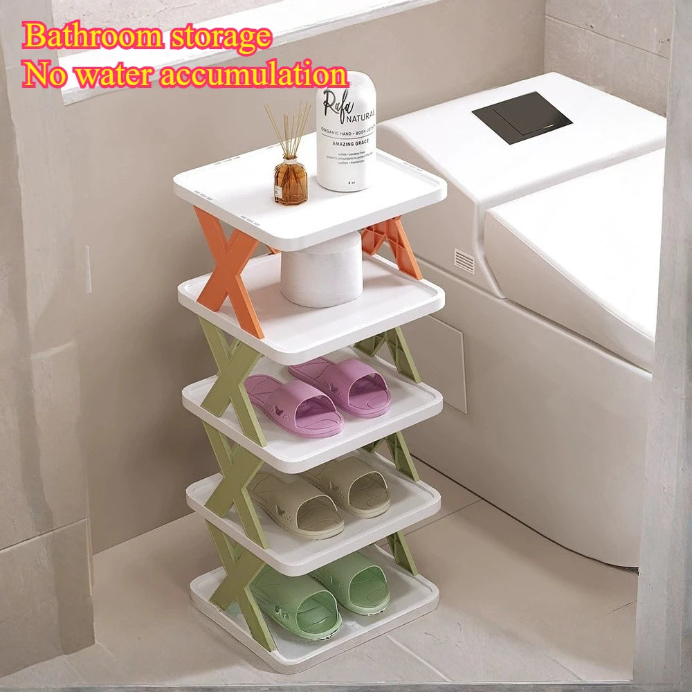 DIY Stackable Shoe Rack Multi Layer Shoe Rack Entrance Shoe Cabinet Near The Corner Shoe Cabinet Simple and Creative Shoe Rack