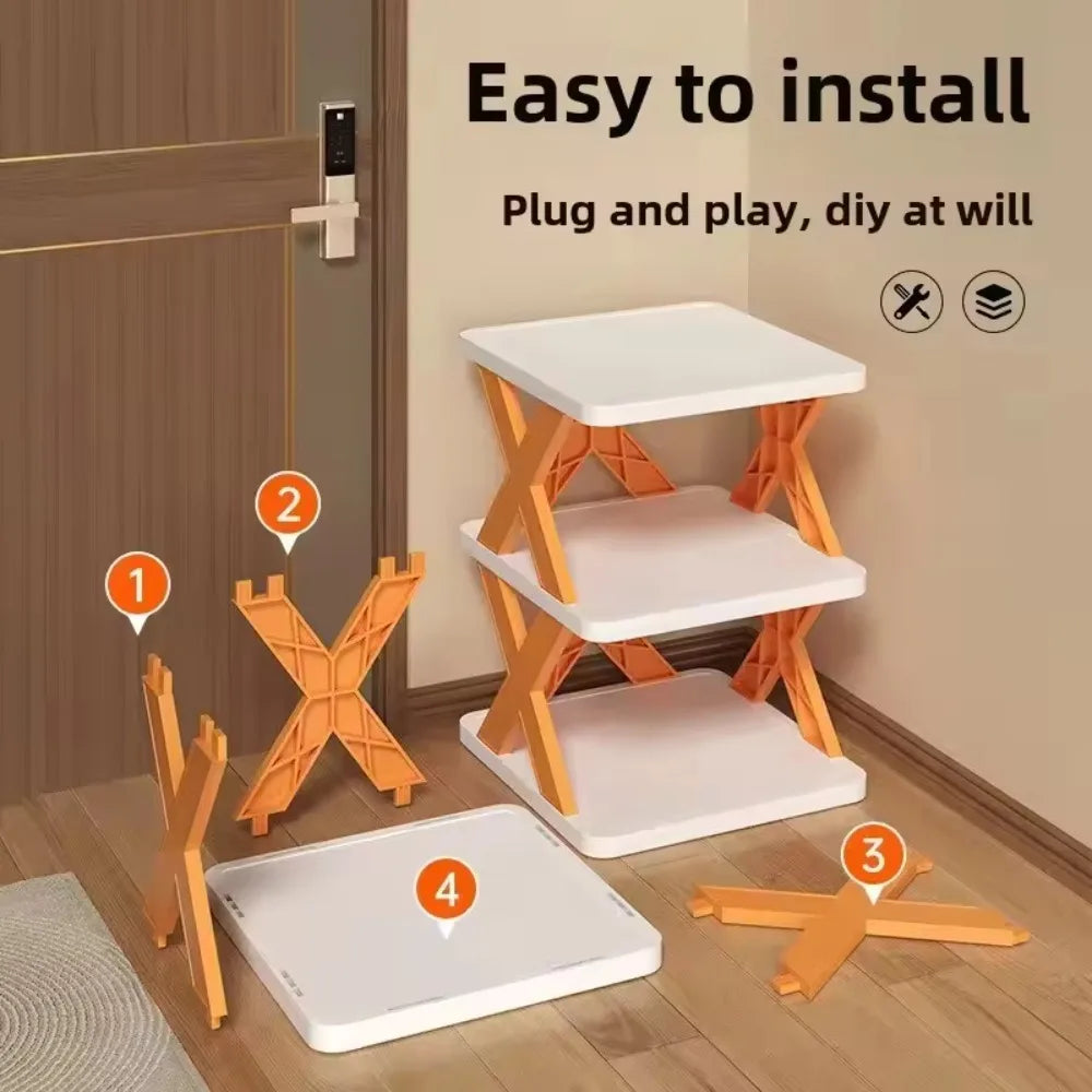 DIY Stackable Shoe Rack Multi Layer Shoe Rack Entrance Shoe Cabinet Near The Corner Shoe Cabinet Simple and Creative Shoe Rack