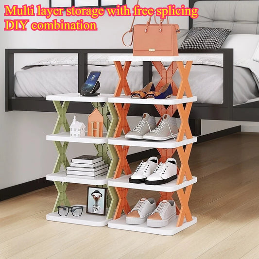 DIY Stackable Shoe Rack Multi Layer Shoe Rack Entrance Shoe Cabinet Near The Corner Shoe Cabinet Simple and Creative Shoe Rack