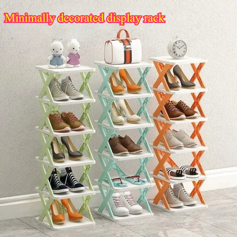 DIY Stackable Shoe Rack Multi Layer Shoe Rack Entrance Shoe Cabinet Near The Corner Shoe Cabinet Simple and Creative Shoe Rack